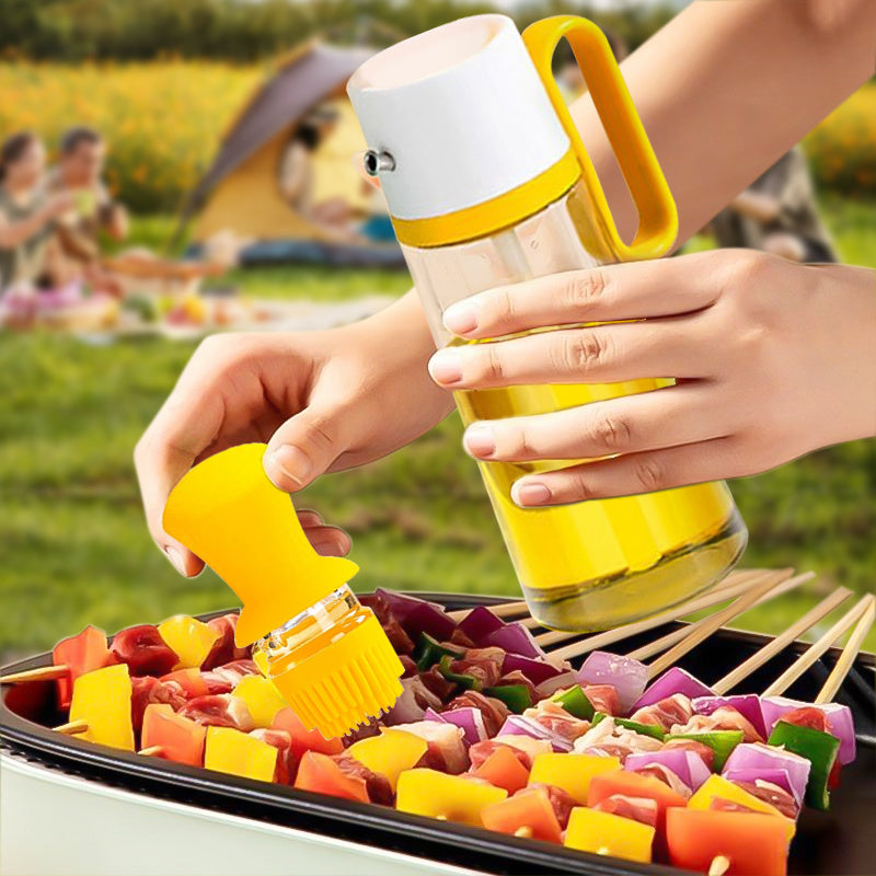 2-in-1 BBQ Oil Dispenser with Silicone Brush