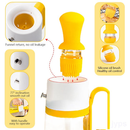 2-in-1 BBQ Oil Dispenser with Silicone Brush