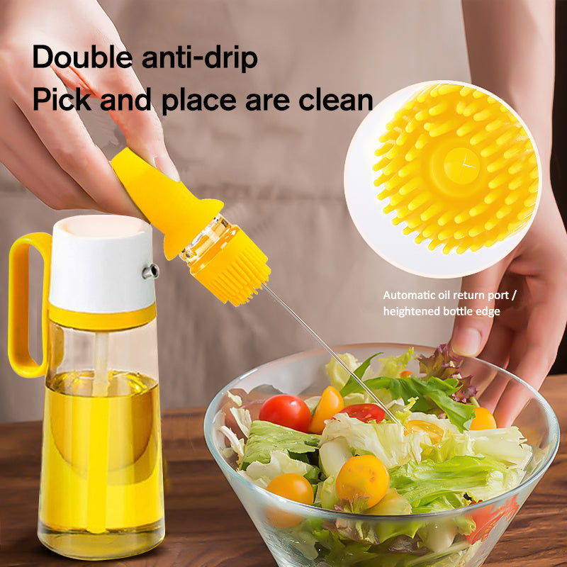 2-in-1 BBQ Oil Dispenser with Silicone Brush