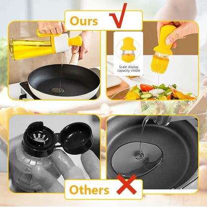 2-in-1 BBQ Oil Dispenser with Silicone Brush